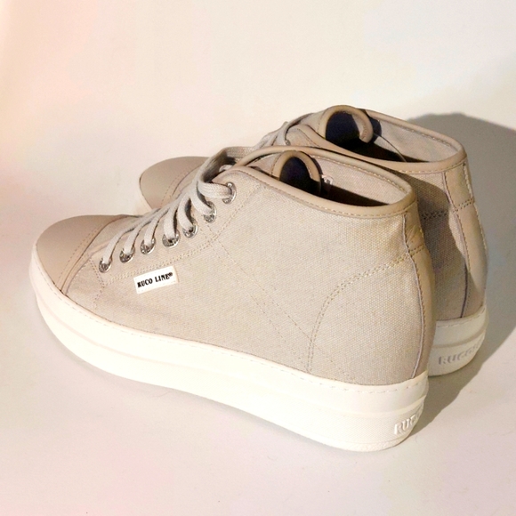 Rucoline oatmeal canvas and leather Ariel wedge sneakers, EU41, NWT - Picture 3 of 13